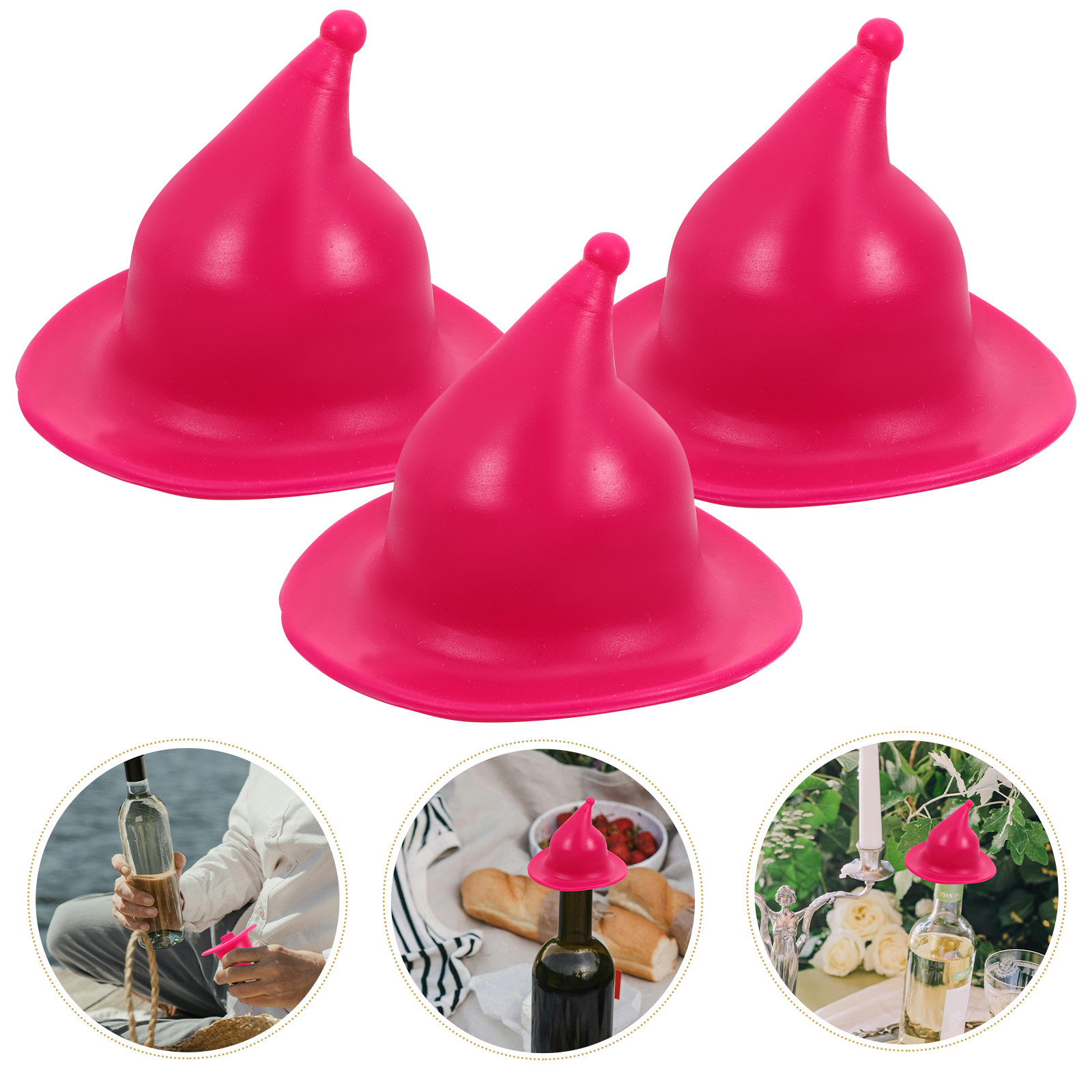 4 stuks siliconen wijnflesstop - Wine Beer Hat recensie en prijs